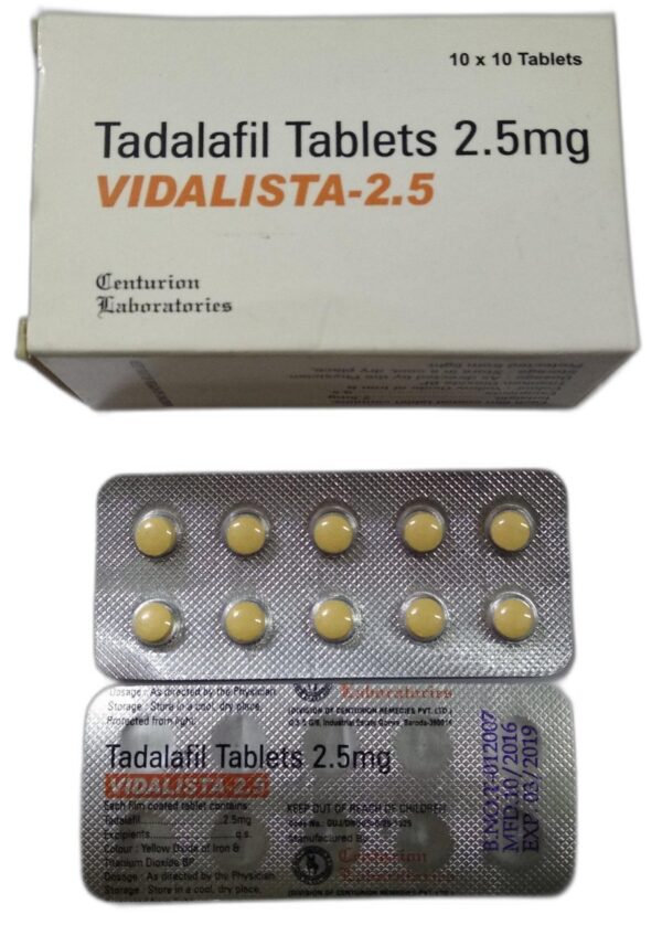 Vidalista 2.5 mg / 5 mg / 10 mg / 20 mg / 40 mg / 60 mg / 80 mg / Black Tadalafil Tablets